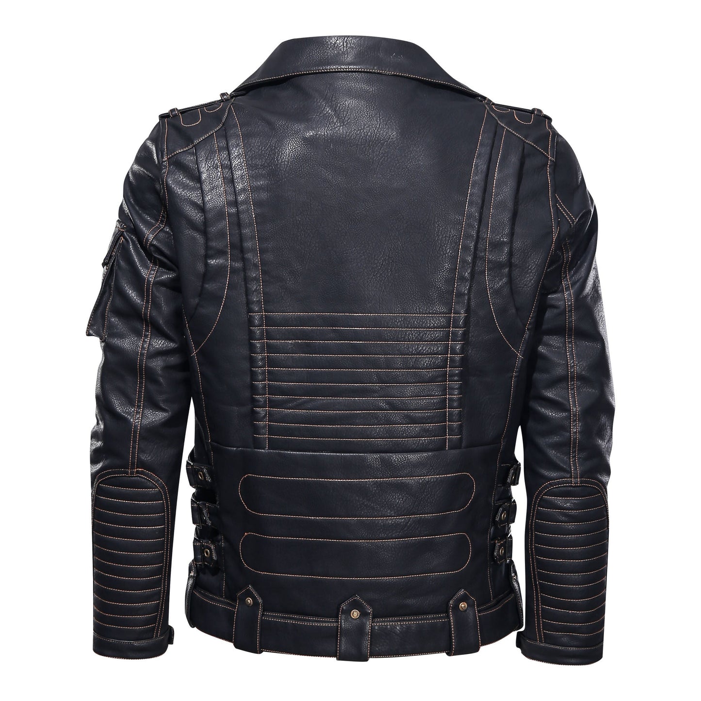 Motorcycle Leather Jacket, Punk Style PU Jacket A&S Collection
