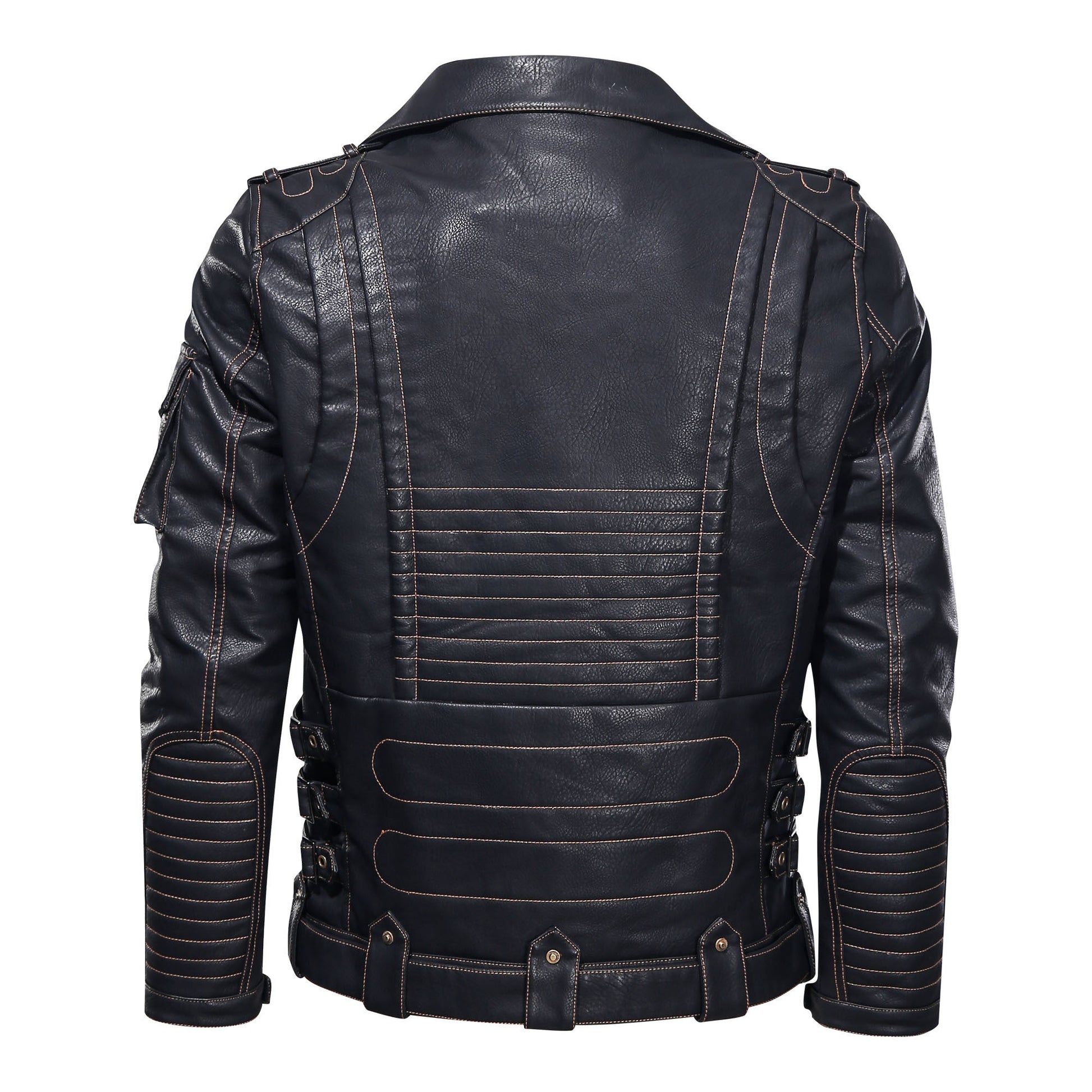 Motorcycle Leather Jacket, Punk Style PU Jacket A&S Collection