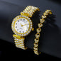 Luxury Silver Strap Watch Set: Fashion Jewelry 2pcs for Women – Elegant Quartz Wristwatch and Alloy Bracelet Gift Set A&S Collection