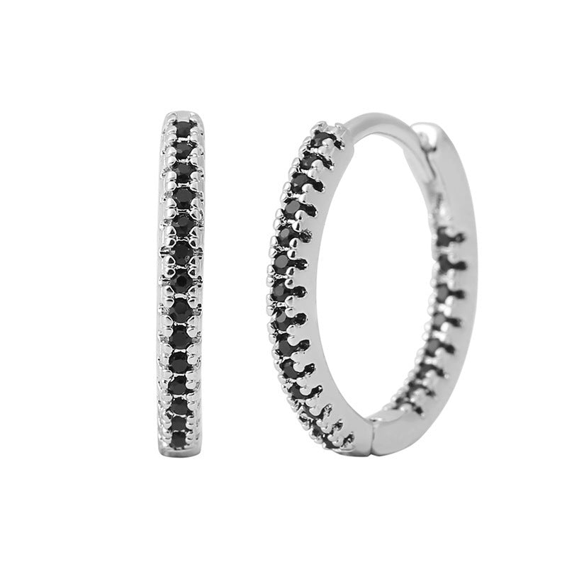 Elegant Multicolor Zircon Circle Ear Clip Earrings for Women – Perfect Fashion Accessory for Any Occasion CJ