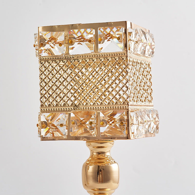 Light luxury style electroplating retro creative candlestick wedding props ornaments iron square candle cup decoration A&S Collection
