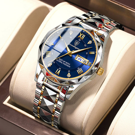 Men's Waterproof Double Calendar Luminous Quartz Watch A&S Collection