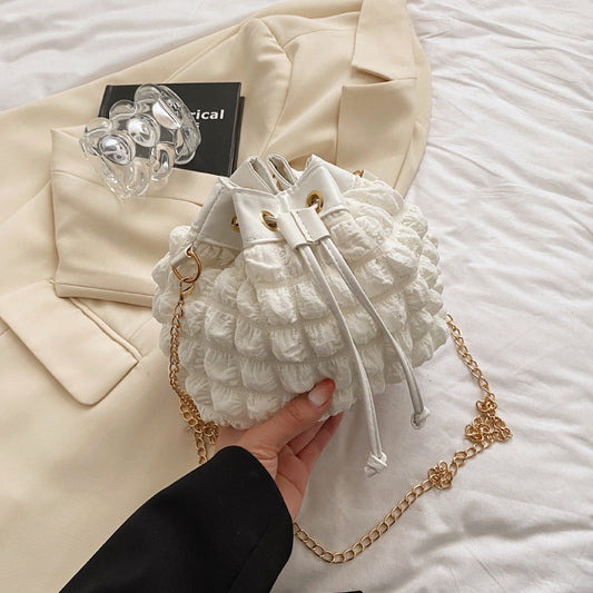 Elegant pleated bubble bag: chic, soft crossbody A&S Collection