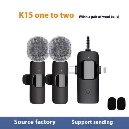Wireless Collar Clip Microphone - 3-in-1 Design with Multi-Connector & 35-Hole Superior Sound Quality CJ