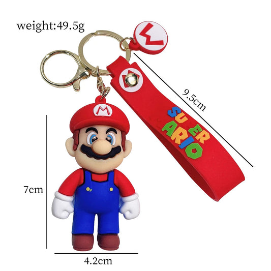 Game Super Mario Bros Keychain Anime Figure Car Decoration Backpack Pendant Accessories Kids Toy Christmas Birthday Gifts gsmFI