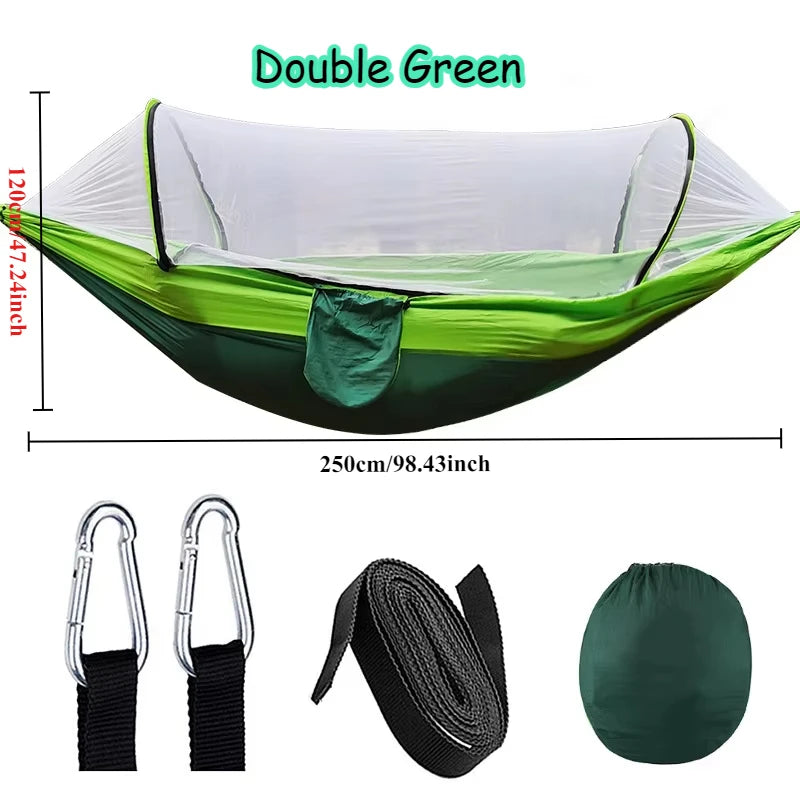 2 Person Outdoor Camping Hammock with Mosquito Net Portable Comfortable Sleeping Tent Hammock Outdoor Furniture Bed