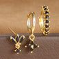 New 18K square le earrings Fashion zircon earrings jewelry three sets of earrings A&S Collection