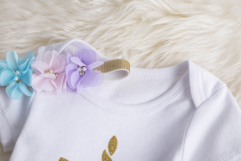 new children's wear unicorn girl skirt foreign trade cross-border birthday dress T-shirt casual skirt wholesale A&S Collection