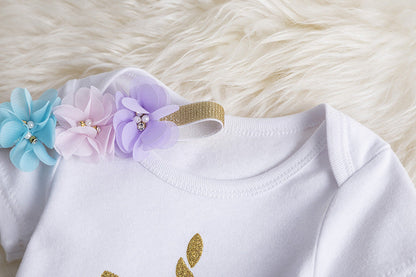 new children's wear unicorn girl skirt foreign trade cross-border birthday dress T-shirt casual skirt wholesale A&S Collection