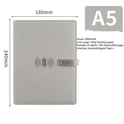 Multifunctional Power Bank Notepad With U Disk Business Suit
