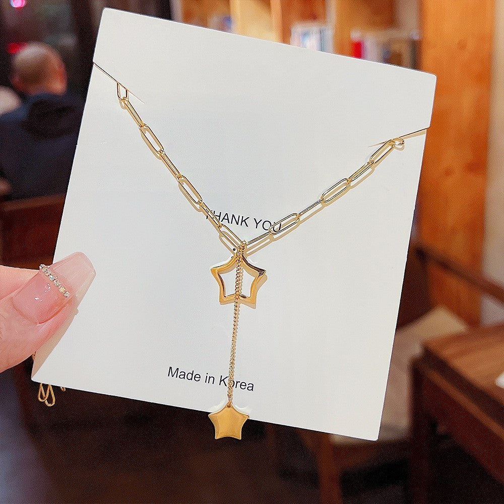 Fashion Titanium Steel Necklace - Light Luxury Design with Advanced Sense for Unique Style CJ