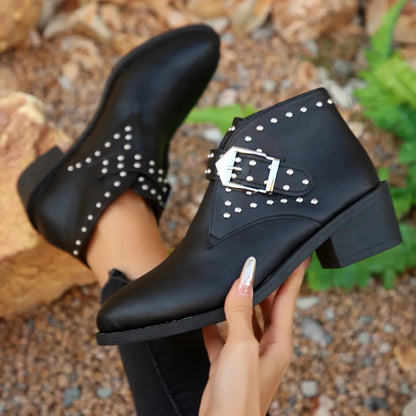 Studded Buckle Chelsea Boots.