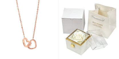 Rotating Soap Flower Rose Gift Box Creative Rotating Rose Jewelry Packaging Box Valentine's Day Gift For Women A&S Collection