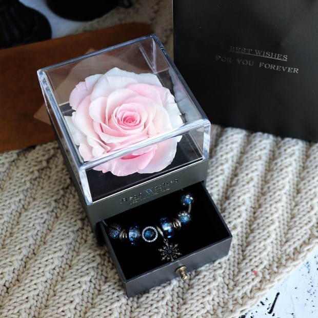 Eternal Flower Rose Jewelry Box for Birthday Presents Valentines Day Wedding Gift A&S Collection