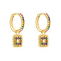 S925 Silver needle selling wind color earrings pendant female retro style studded with zircon earrings A&S Collection