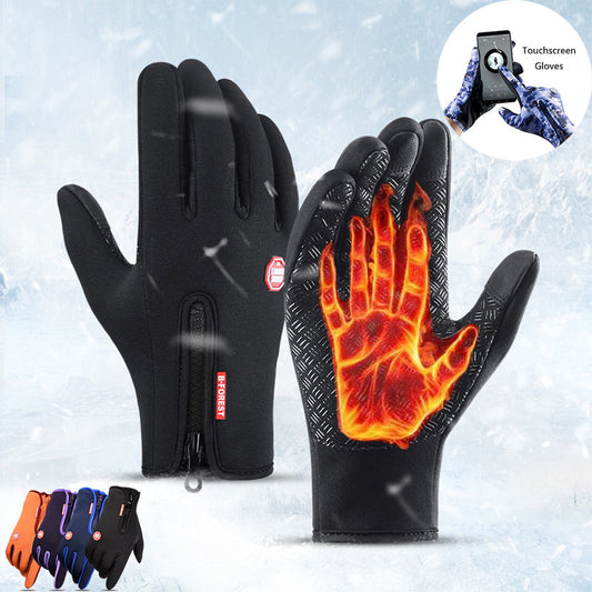 Winter Gloves Touch Screen Riding Motorcycle Sliding Waterproof Sports Gloves With Fleece A&S Collection