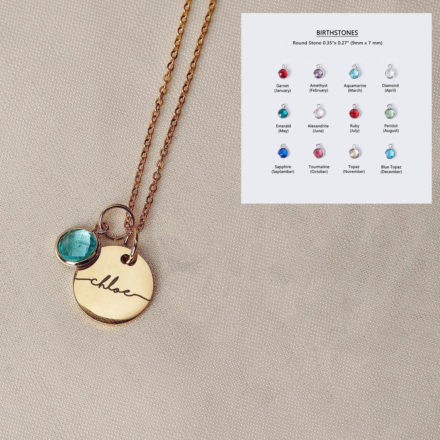 Personalized Name Engraving Necklace Birthstone Pendants Stackable Jewelry Birthday Gift For Women Mom Wife Daughter Friend A&S Collection