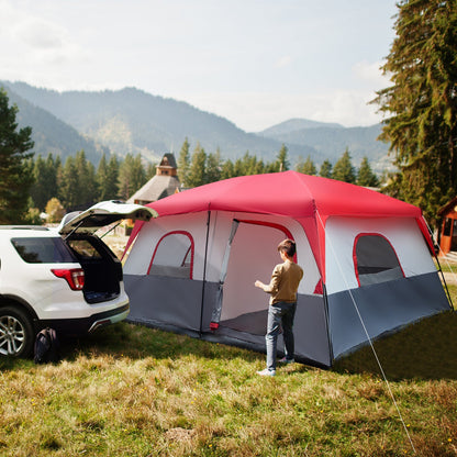 Red And White Camping Tent 430x430x210cm A&S Collection