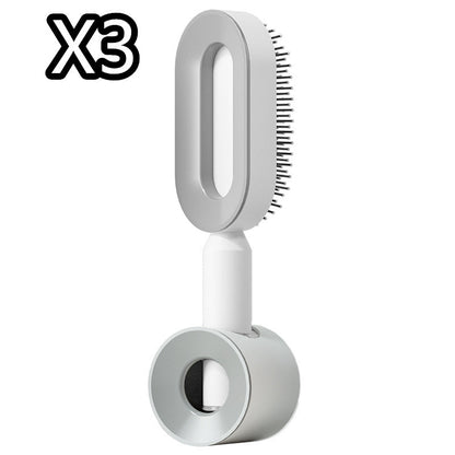 Self Cleaning Hair Brush For Women One-key Cleaning Hair Loss Airbag Massage Scalp Comb Anti-Static Hairbrush CJ