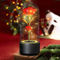 Creative 2 In 1 Rose Flowers LED Light And Bluetooth-compatible Speaker Valentine's Day Gift Rose Luminous Night Light Ornament In Glass Cover A&S Collection