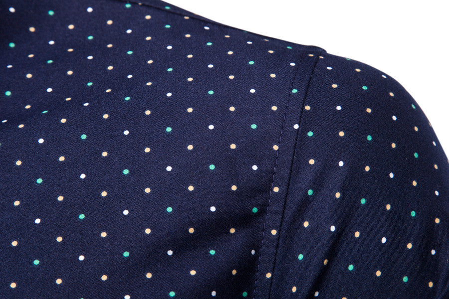 Men's printed long-sleeved shirts sell well Business polka dot long-sleeved shirts Wish slim shirt men A&S Collection