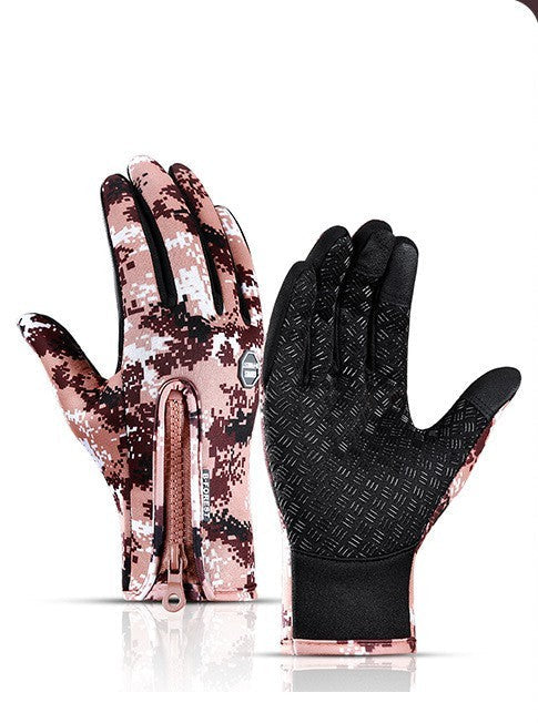 Winter Gloves Touch Screen Riding Motorcycle Sliding Waterproof Sports Gloves With Fleece A&S Collection
