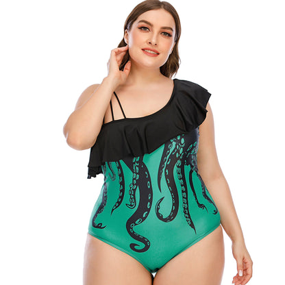 Women's Fashion Printed One-piece Swimsuit CJ
