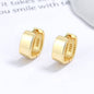 925 sterling silver geometric square earrings simple female personality cold wind le 18k gold earrings jewelry A&S Collection