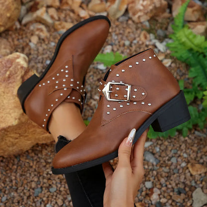 Studded Buckle Chelsea Boots.