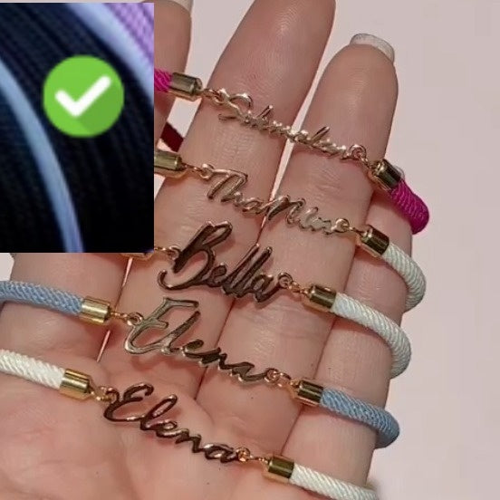 Personalized Colorful Rope Chain Custom Name Bracelet Personalized Adjustable Name Jewelry For Girls A&S Collection