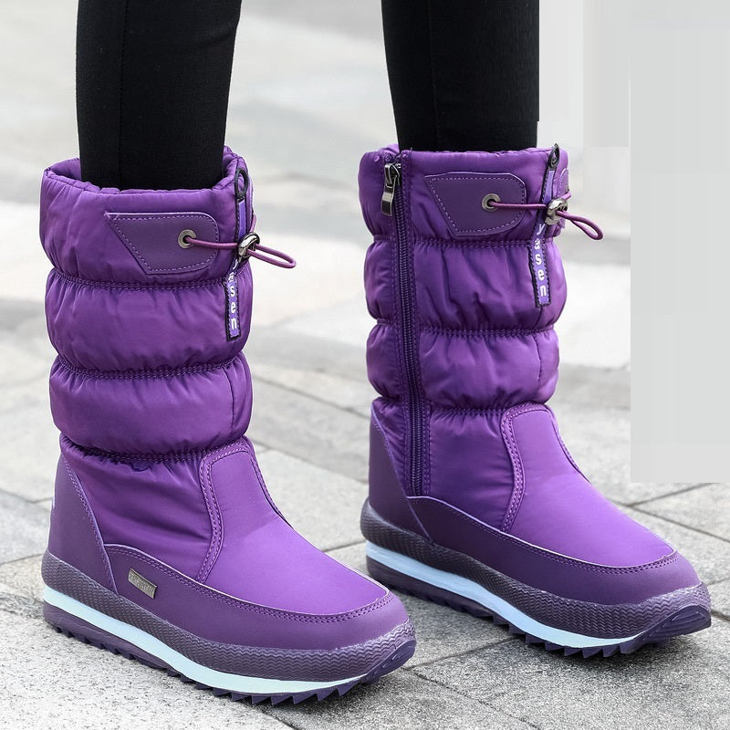 Winter New Plus Velvet Thick Cotton Shoes Thermal Middle Tube Waterproof Non-slip Boots A&S Collection