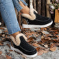 Plus Size Fleece-lined Thicker Raw Edge Warm Flat Bottom Cotton Shoes A&S Collection