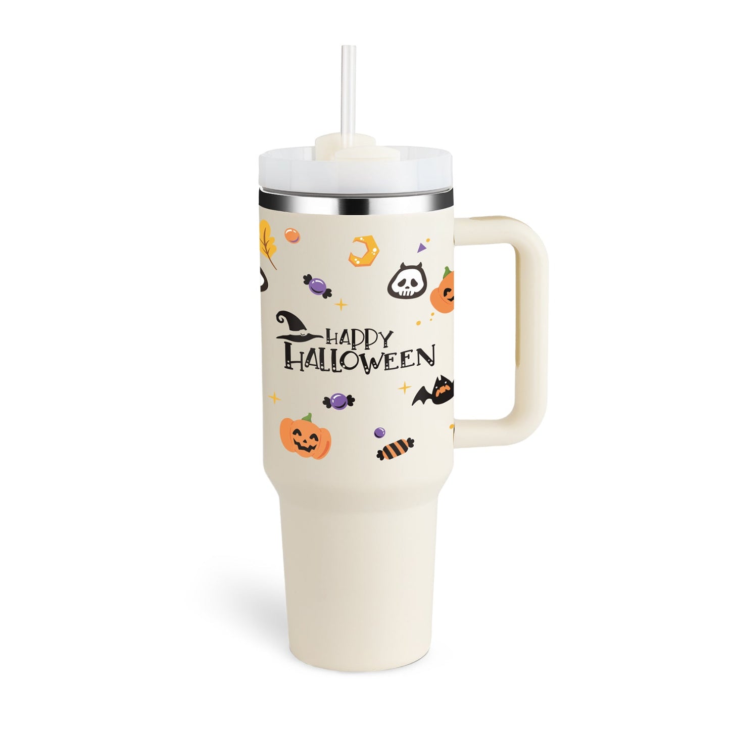 40 Oz Tumbler With Handle Straw Insulated, Stainless Steel Spill Proof Vacuum Coffee Cup Tumbler With Lid Tapered Mug Gifts For Valentine Lover Suitable For Car Gym Office Travel A&S Collection