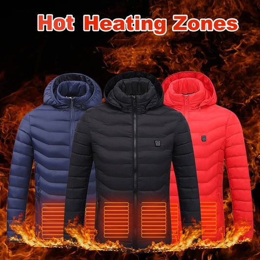 New Heated Jacket Coat USB Electric Jacket Cotton Coat Heater Thermal Clothing Heating Vest Men's Clothes Winter A&S Collection