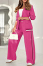 2 Pcs Set Women Suit Coat Pants Suit Lapel Long Sleeves Lady Jacket Wide Leg High Waist Trousers Female Commuting Office Outfit A&S Collection