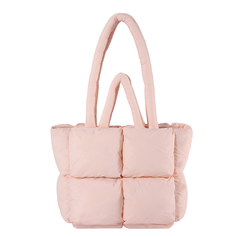 New Tote bag Puffer bag Quilted Bag women's large capacity soft advanced feeling filled cotton bag foreign style all underarm shoulder bag A&S Collection