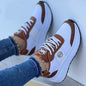 Vibrant Color-block Lace-Up Sneakers: Thick-Soled Sports Shoes for Outdoor Casual Walking and Running A&S Collection