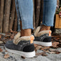 Plus Size Fleece-lined Thicker Raw Edge Warm Flat Bottom Cotton Shoes A&S Collection