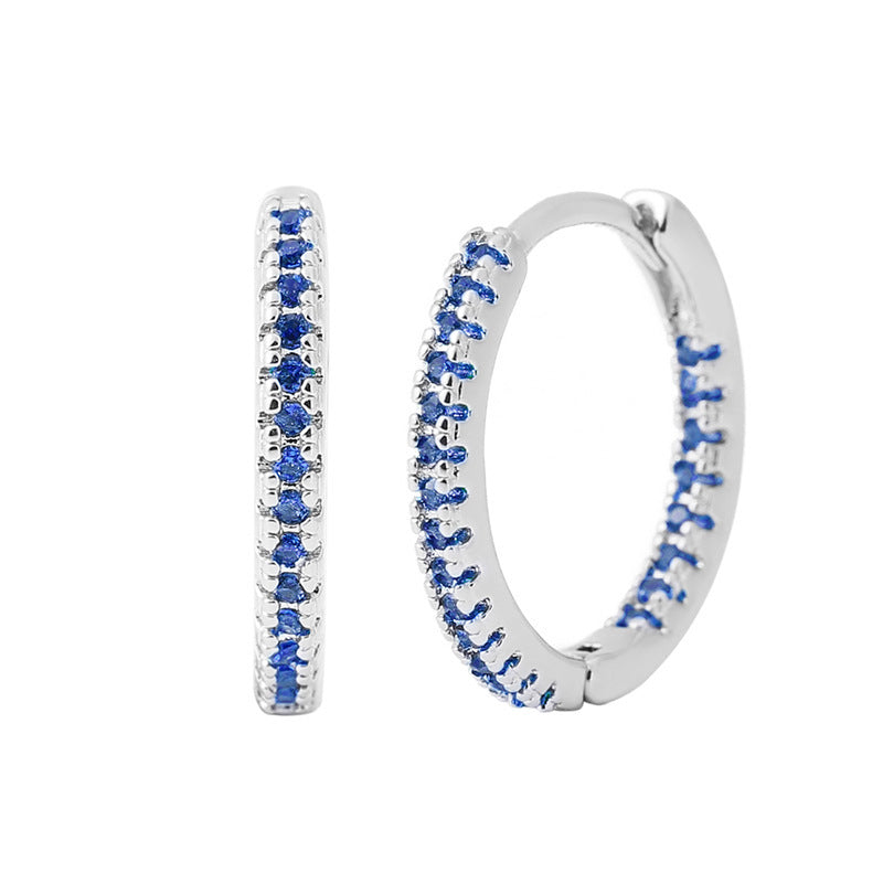 Elegant Multicolor Zircon Circle Ear Clip Earrings for Women – Perfect Fashion Accessory for Any Occasion CJ