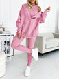 3pcs Women's Sports Suit Loose Hooded Pockets Sweatshirt And Vest And Slim Trousers A&S Collection