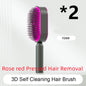 Self Cleaning Hair Brush For Women One-key Cleaning Hair Loss Airbag Massage Scalp Comb Anti-Static Hairbrush CJ