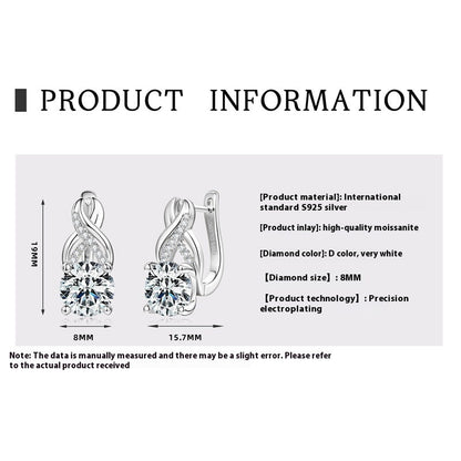 Light Luxury Moissanite Twist Earrings For Women A&S Collection