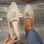 Fashion Pointed Toe Bow Flats: Breathable, Woven Slip-On Shoes for Women A&S Collection