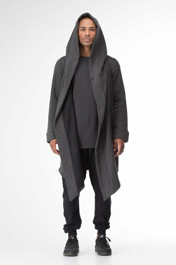 Amazon men's clothing, eBay AliExpress new men's coat coat hooded long cardigan coat Hypersku