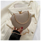 Evening Clutch Bag Women Bag Shiny Handbag Heart Shape Metal Clutches Bag Fashion Chain Shoulder Crossbody Bag Luxury Lady Purse Valentines Day Outfit A&S Collection