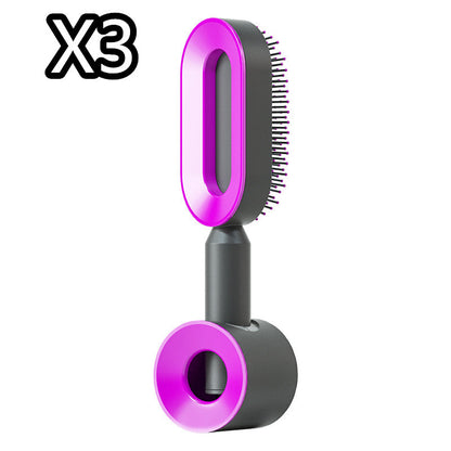 Self Cleaning Hair Brush For Women One-key Cleaning Hair Loss Airbag Massage Scalp Comb Anti-Static Hairbrush CJ