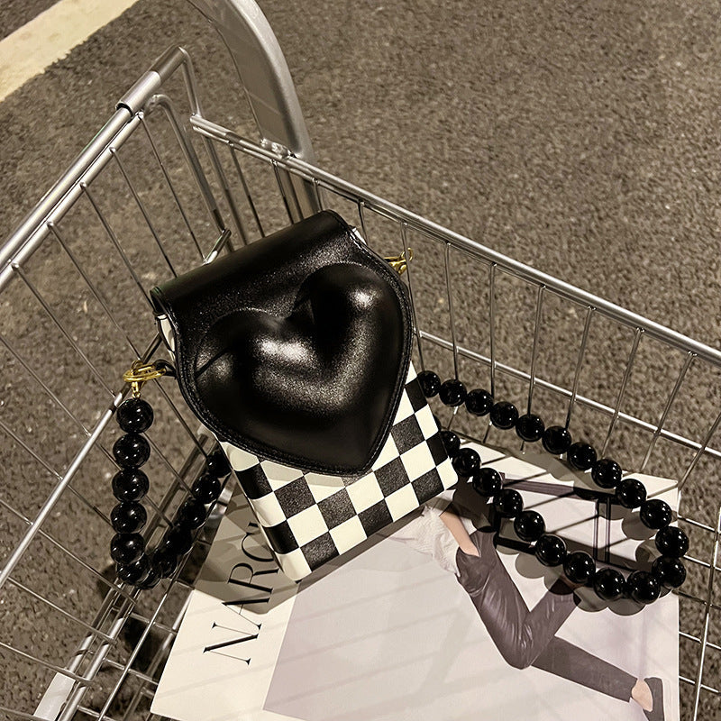 The New Checkerboard Mobile Phone Bag Shoulder Messenger Lady CJ