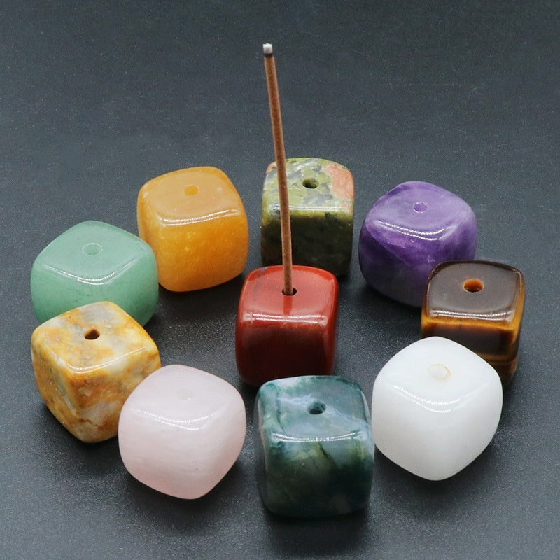 Exquisite crystal agate incense holders—add elegance to any space. CJ
