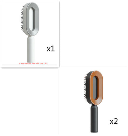 Self Cleaning Hair Brush For Women One-key Cleaning Hair Loss Airbag Massage Scalp Comb Anti-Static Hairbrush CJ