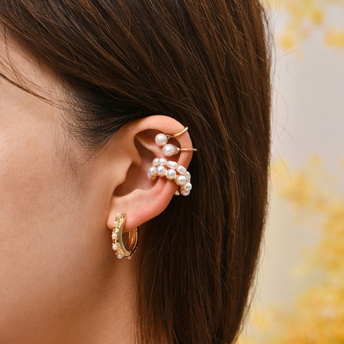 Rainbow pearl earrings Dopamine candy-colored hemispheres for women's ear clasp earrings A&S Collection